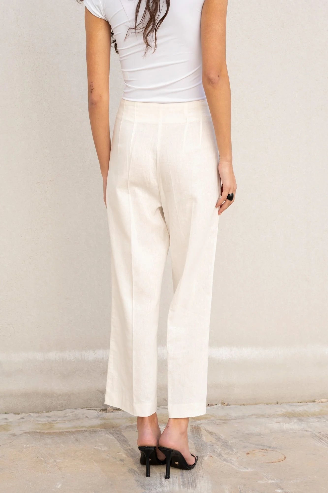 Cream Raw Linen Pants – Relaxed Fit, Breathable Style