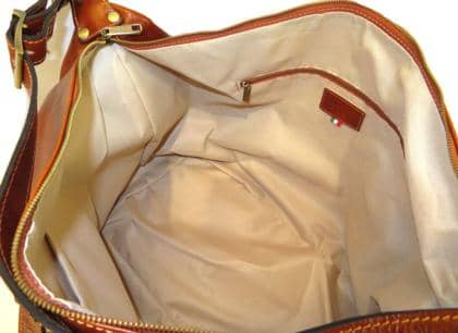 Large Unisex Leather Travel Bag – Made in Italy - Brown