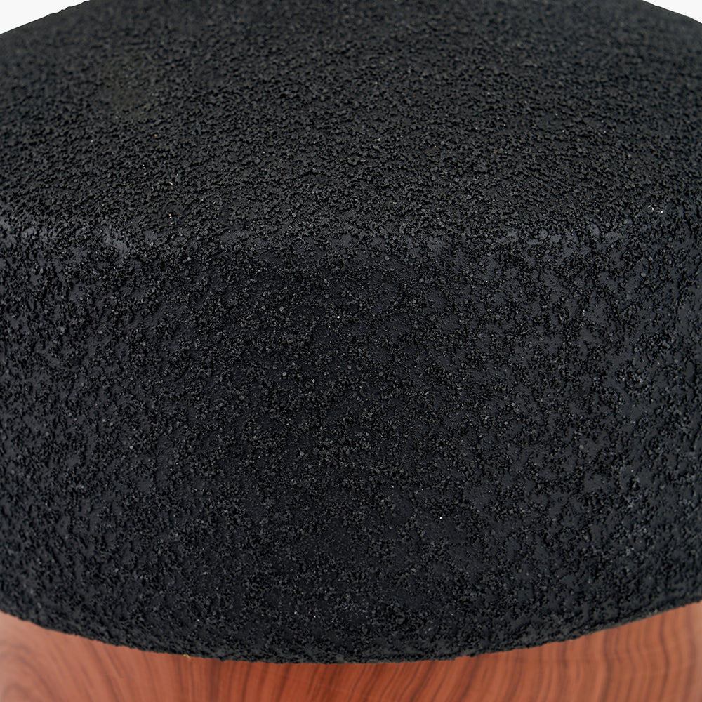 Black and Wood Effect Textured Ceramic Table Lamp