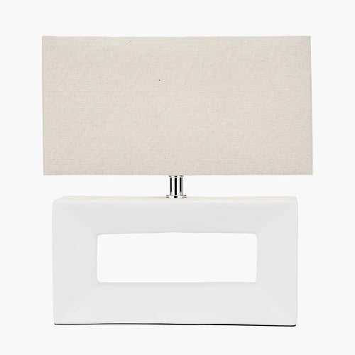 White Ceramic Rectangular Table Lamp
