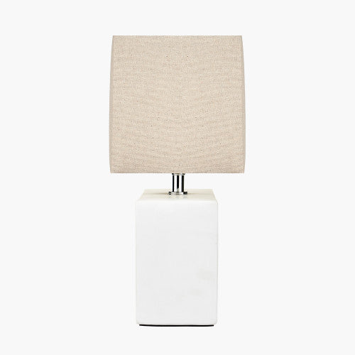 White Ceramic Rectangular Table Lamp