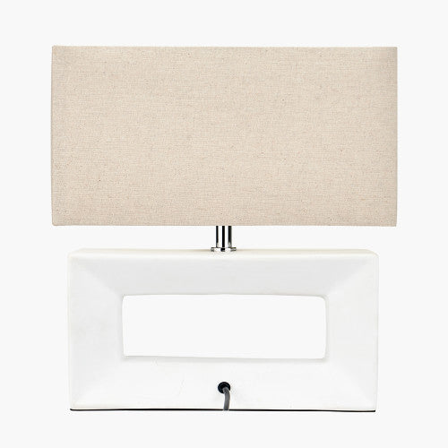 White Ceramic Rectangular Table Lamp