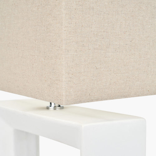 White Ceramic Rectangular Table Lamp