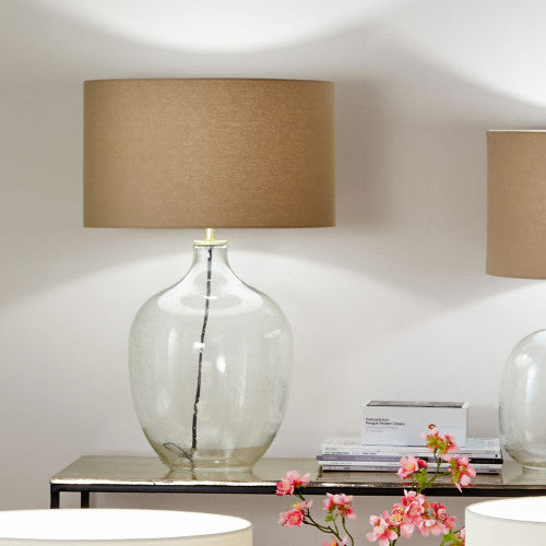 Clear Bubble Glass Table Lamp – Elegant Statement Lighting | 40cm Shade Recommended