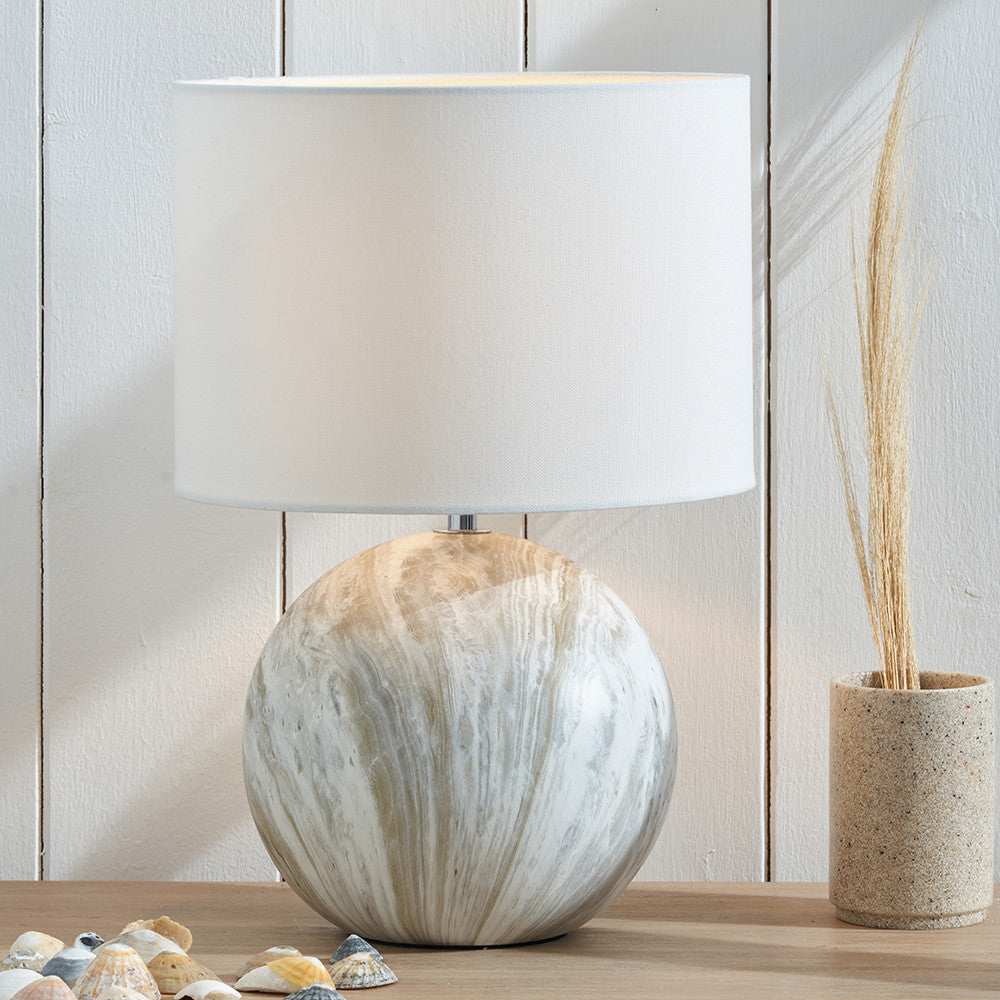 Grey Stone Effect Ceramic Table Lamp | Luxury Home Lighting