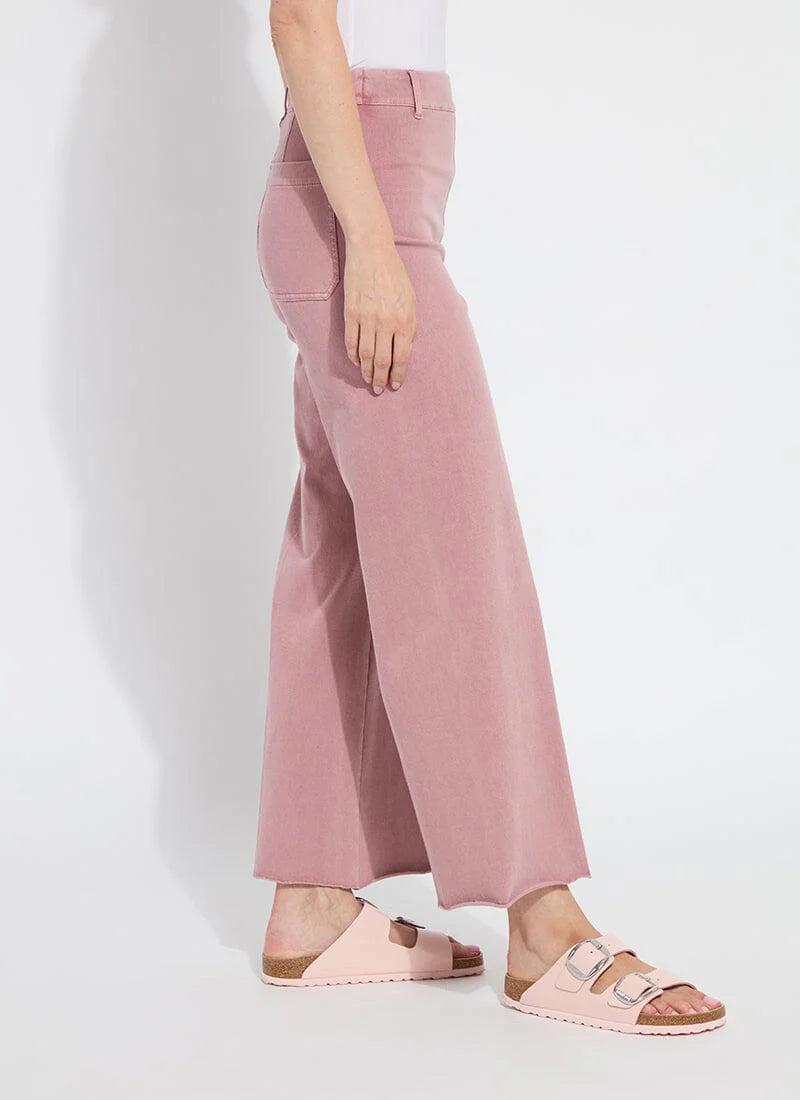 Erin High Waist Wide Leg Jeans – Antique Rose Pink