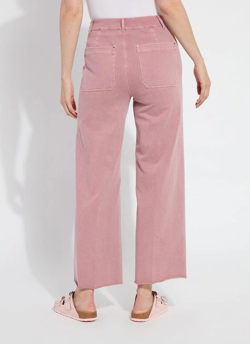 Erin High Waist Wide Leg Jeans – Antique Rose Pink