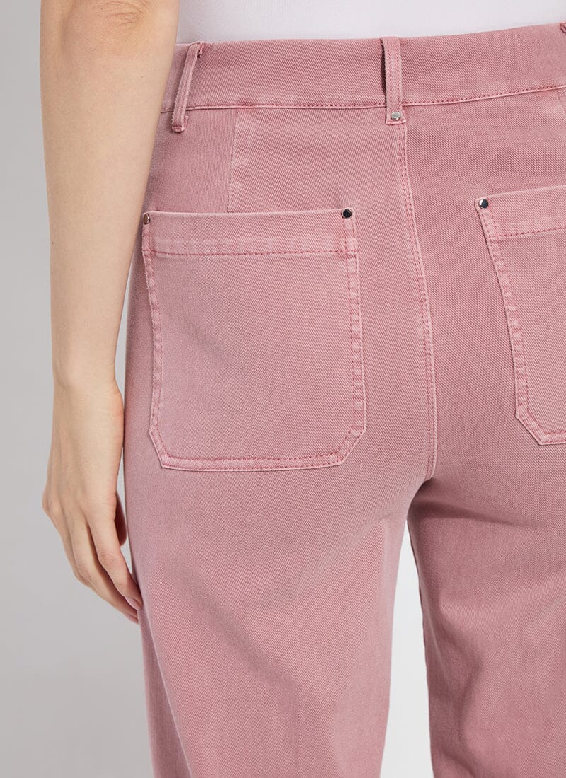 Erin High Waist Wide Leg Jeans – Antique Rose Pink