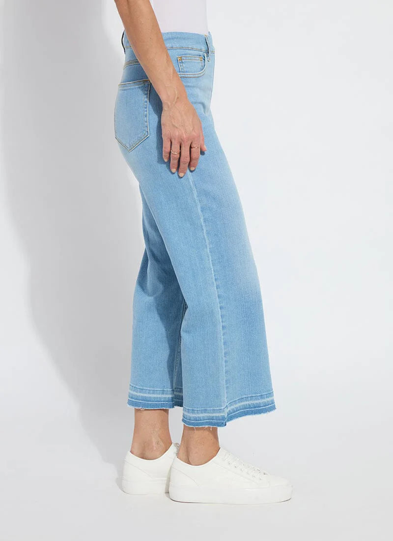 Premium Frances Crop – Authentic Bleached Blue | ‘Holding Power’ Wide-Leg Denim by Lyssé