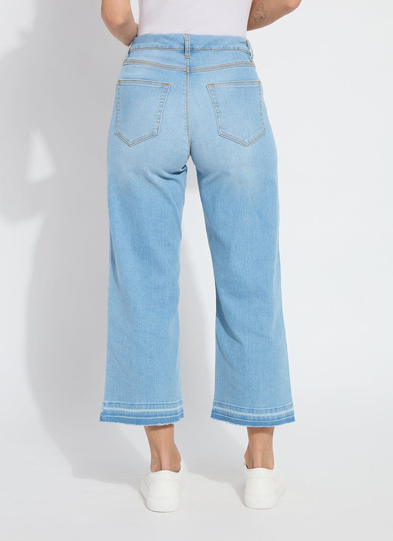 Premium Frances Crop – Authentic Bleached Blue | ‘Holding Power’ Wide-Leg Denim by Lyssé