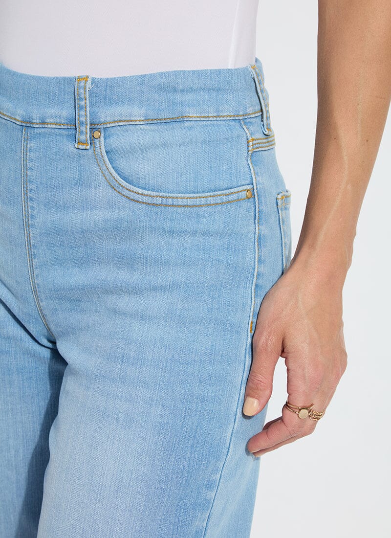 Premium Frances Crop – Authentic Bleached Blue | ‘Holding Power’ Wide-Leg Denim by Lyssé