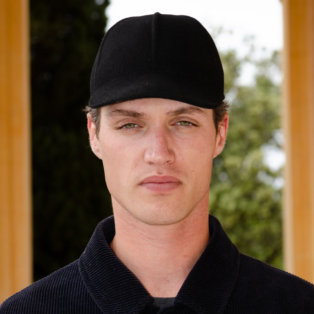 Unisex Felt Cap – 100% Wool, Made in Italy, Black