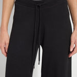 Odessa Reversible Knit Lounge Wide-Leg Trousers – Black & Pearl Grey | Lysse