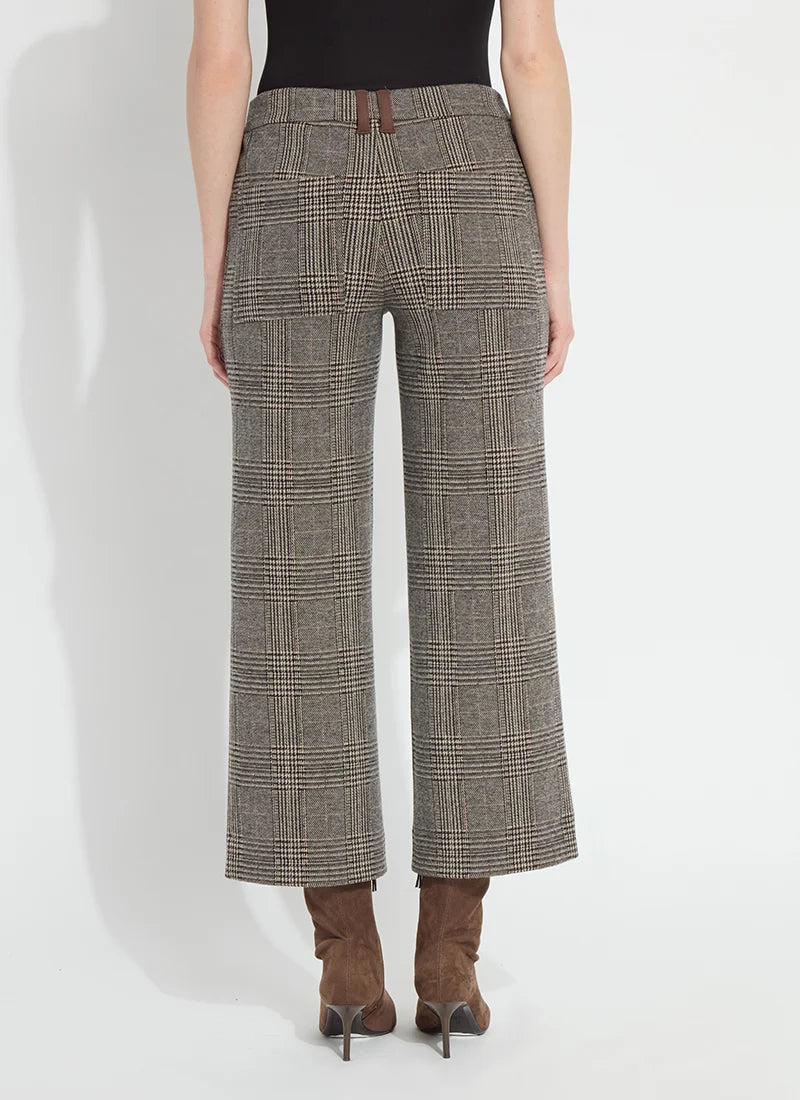 Aisling Ponte Ankle Pant – Cambridge Bohème Plaid | Women's Luxury Wide-Leg Trousers by Lysse