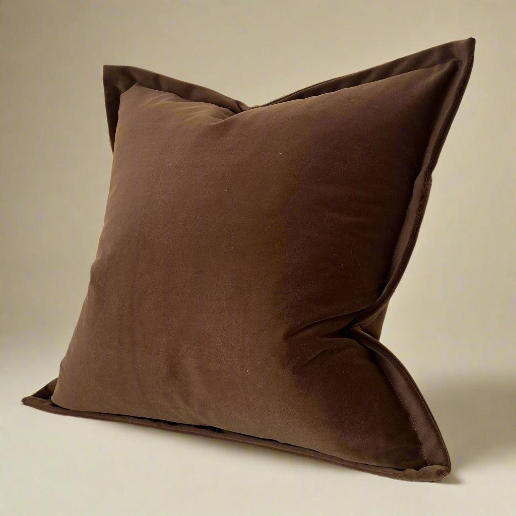 Dark Brown Cushion 45x45cm – Feather-Filled