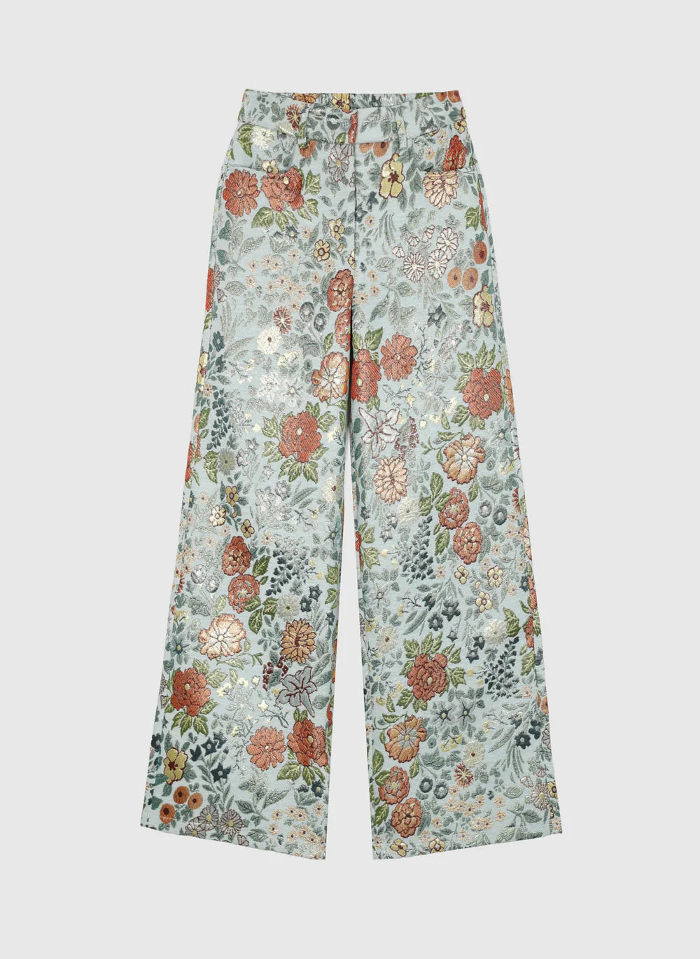 Sage Floral Design Trousers — An'ge