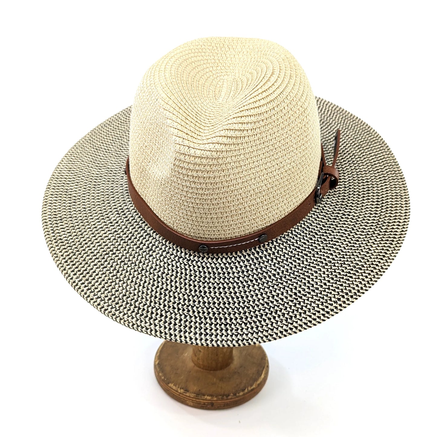 Folding Panama Style Travel Sun Hat – Mottled/Natural |(61cm)