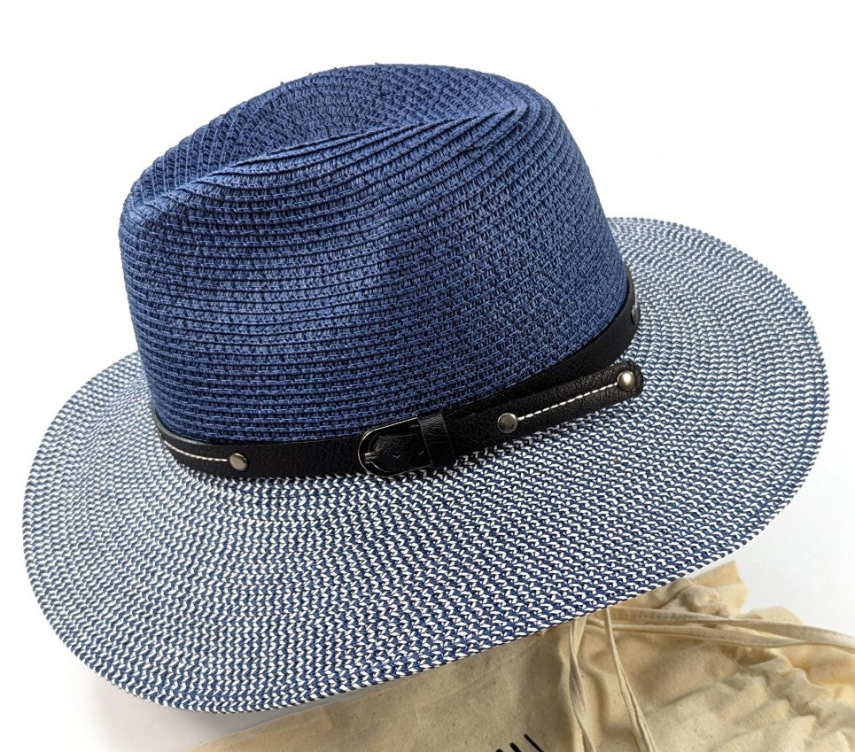 Panama Foldable Hat-Mottled/Navy 57cm