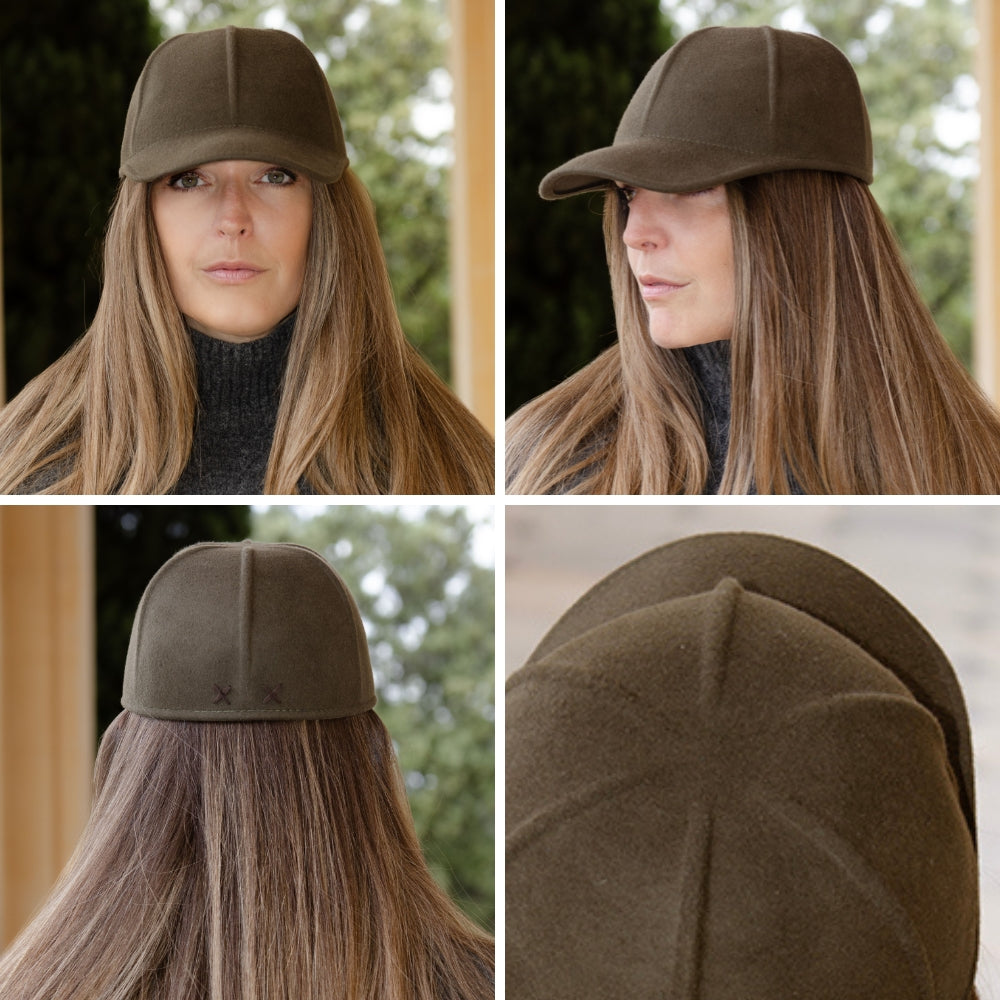 Unisex Felt Cap – 100% Wool, Made in Italy, Olive