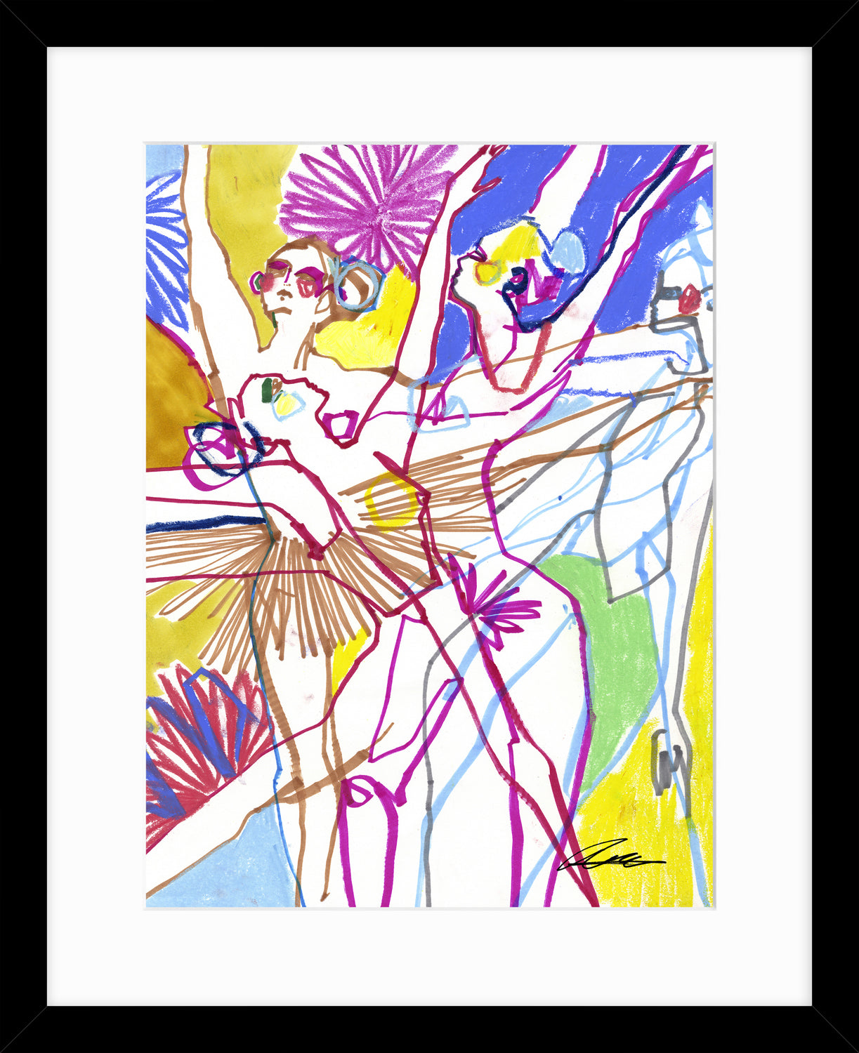 Figurative Multicolour Dancers by Tony Green – Contemporary Art Print