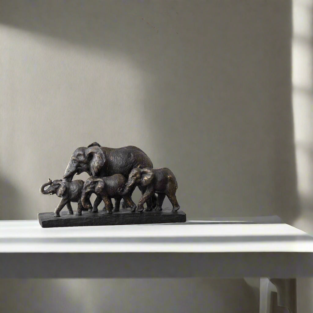 Antique Bronze Parade of Elephants Sculpture – A Symbol of Strength & Unity