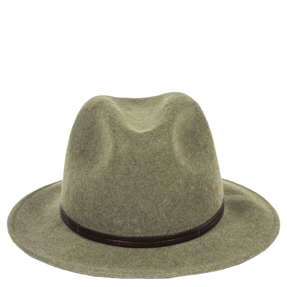 Wool Felt Fedora Hat – Pickle | Unisex Luxury Italian Hat with Leather Band