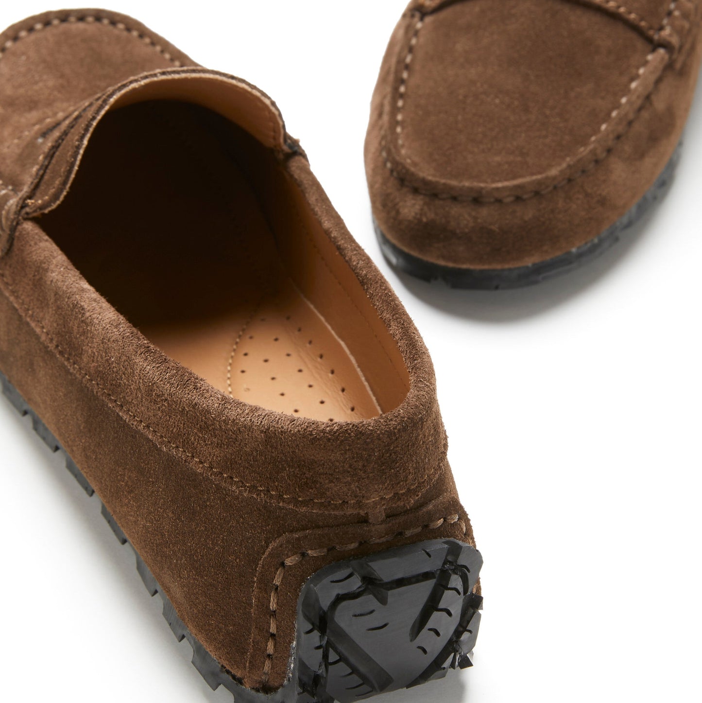 Brown Suede Women’s Tyre Sole Penny Loafers – Sustainable Luxury