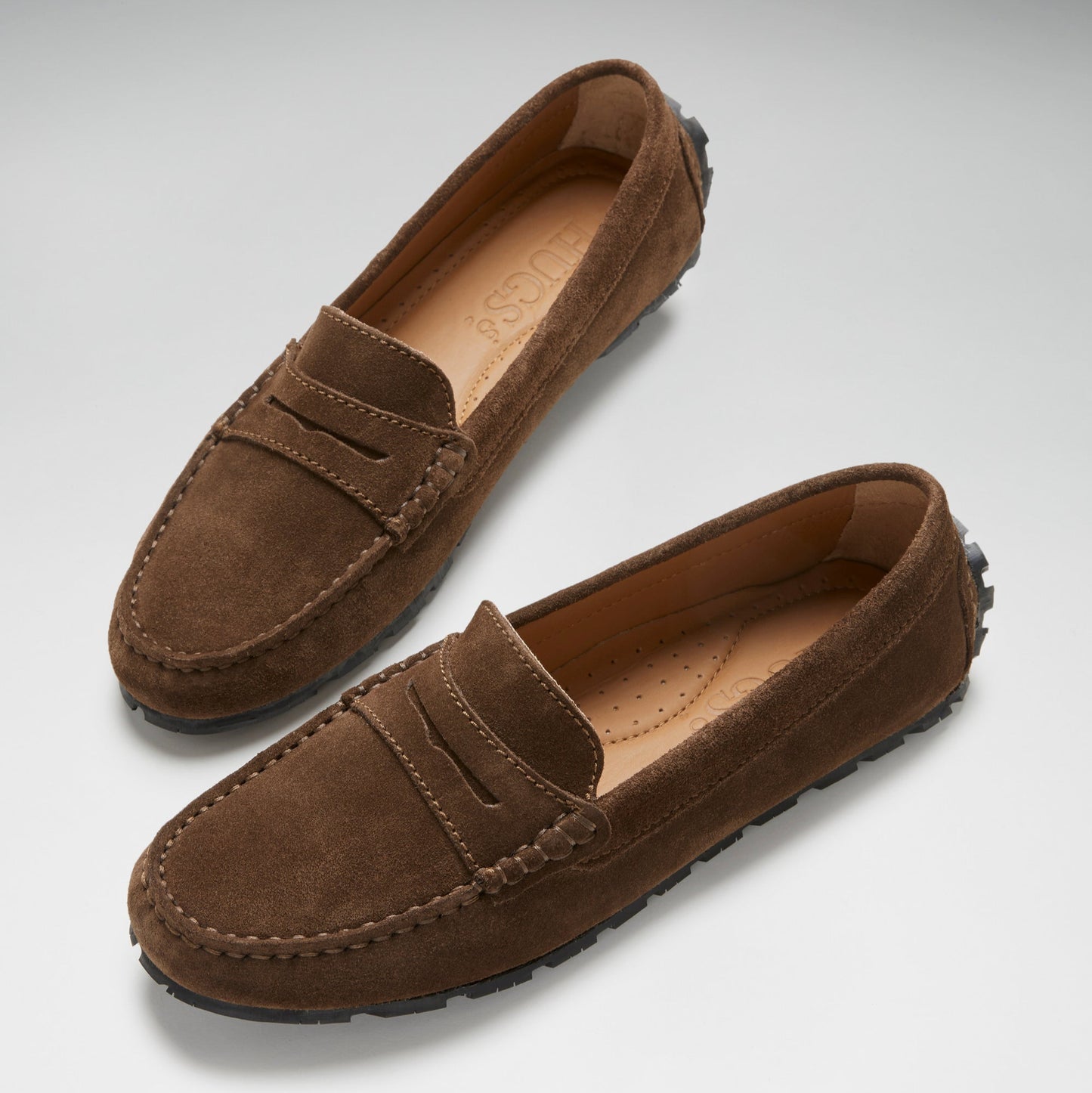 Brown Suede Women’s Tyre Sole Penny Loafers – Sustainable Luxury