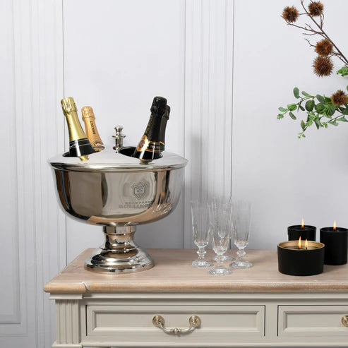 Ice Bucket Champagne Bucket With Stand, Stainless Steel Double Wall Wine Chiller