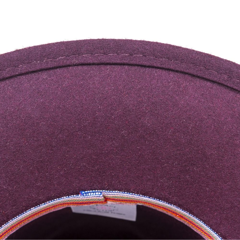 Wool Felt Fedora Hat – Plum | Unisex Luxury Italian Hat with Leather Band