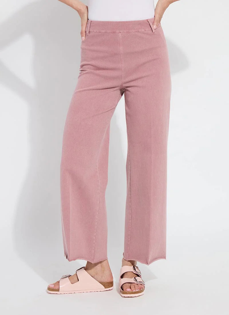 Erin High Waist Wide Leg Knit Denim Jeans – Antique Wash Pink