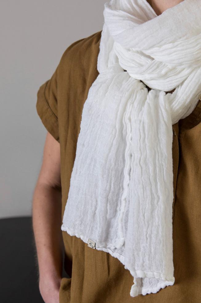 Pure Hemp Scarf | White Limestone