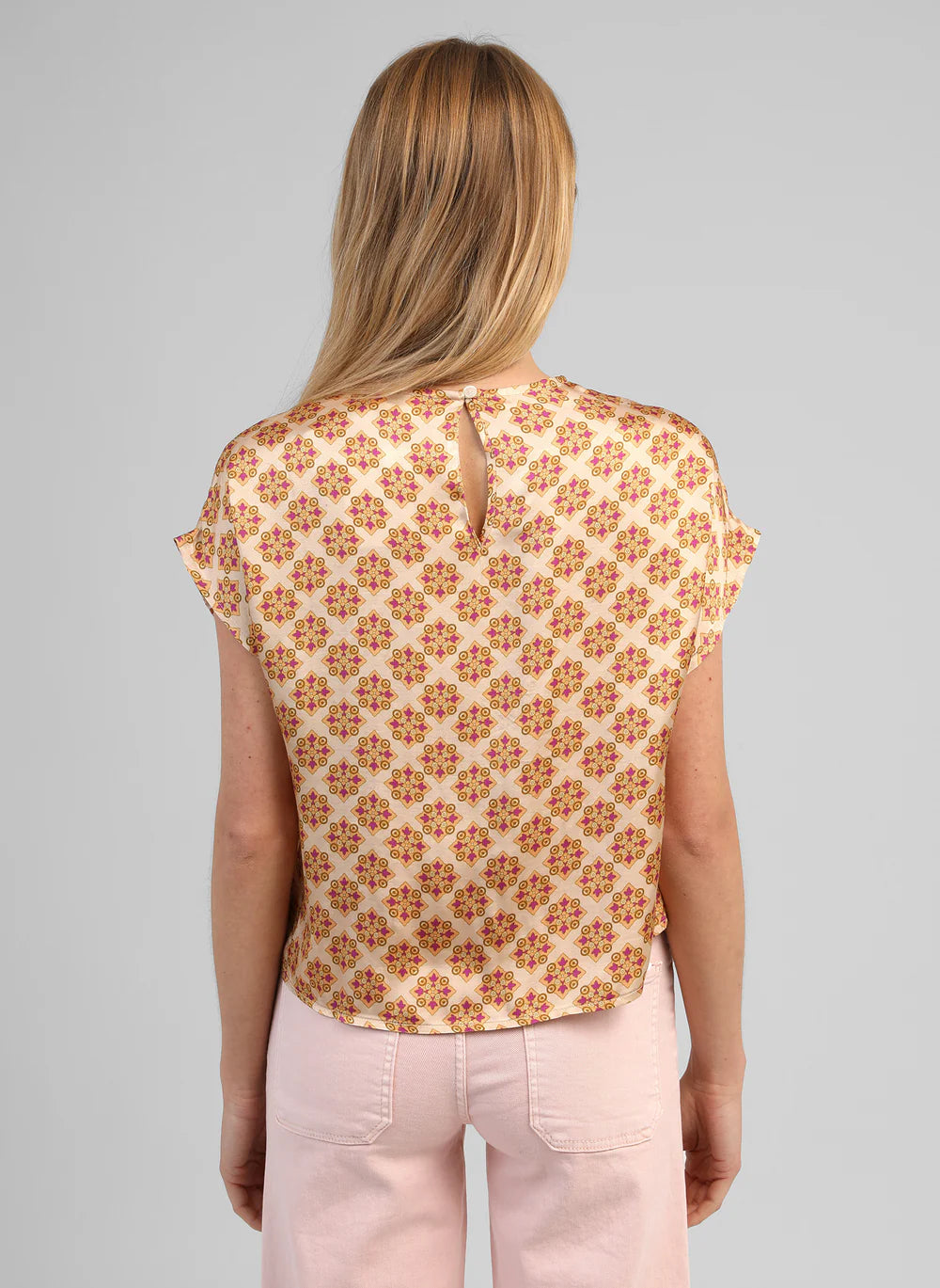 Kleor Asymmetric Satin-Effect Top in Ochre — An'ge