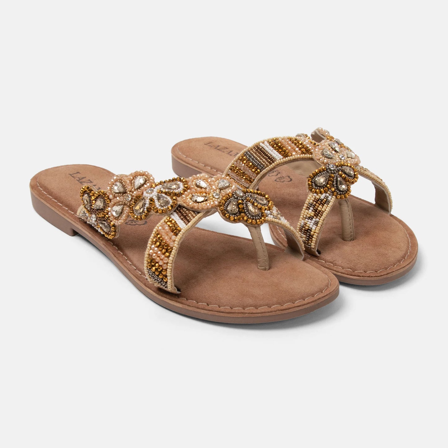 Lazamani Perla Beaded Toe-Post Sandals – Elegant Summer Sandals