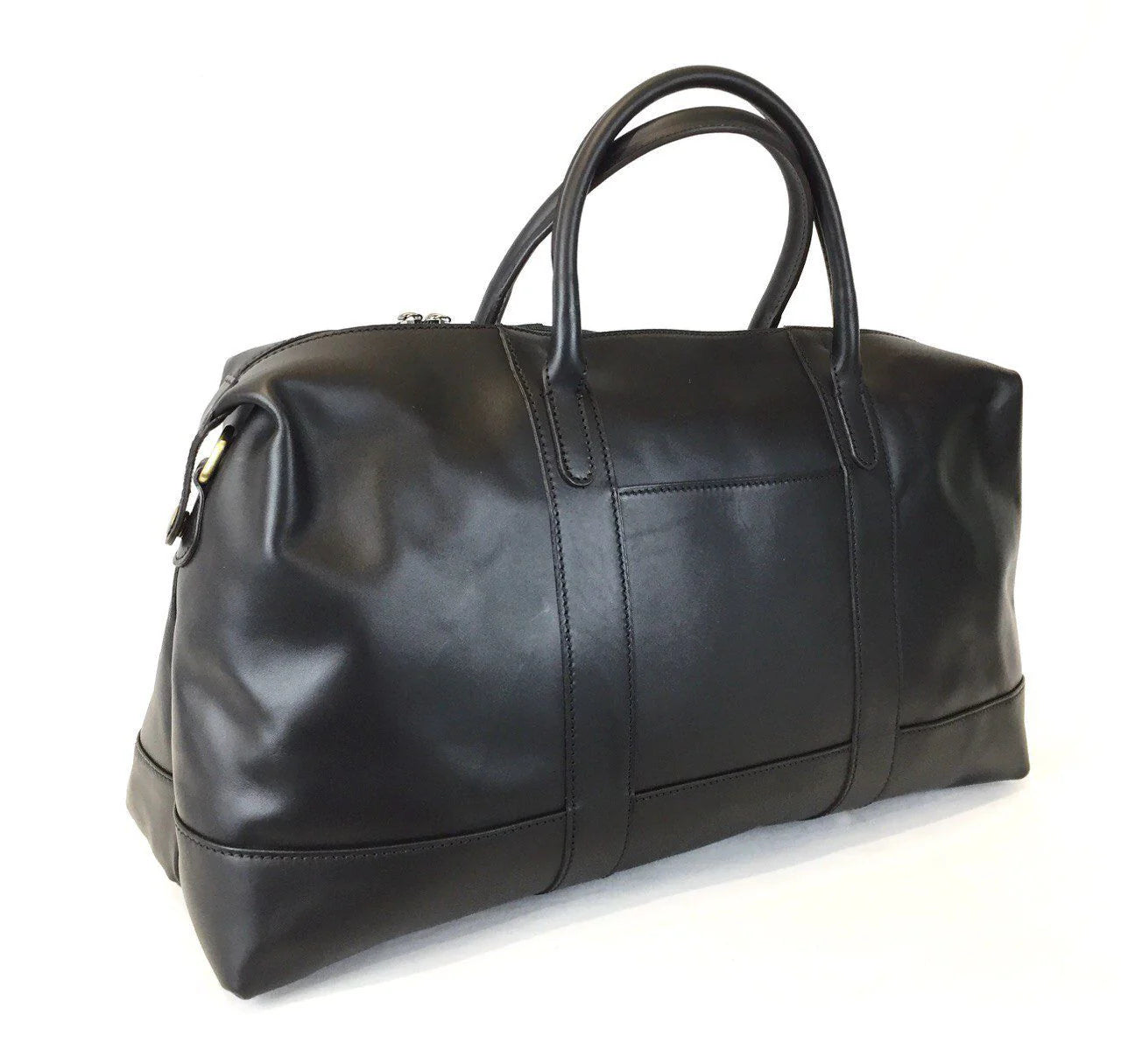 Black Leather Holdall