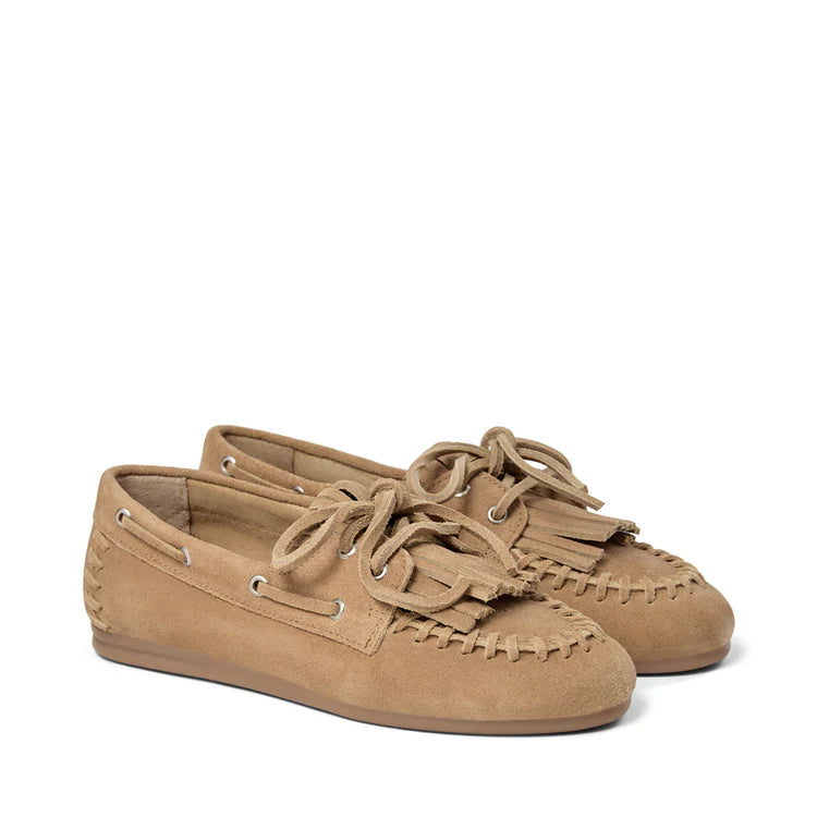Magda - Taupe Suede Loafers