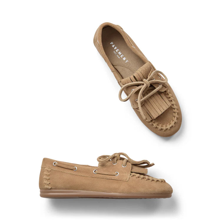 Magda - Taupe Suede Loafers