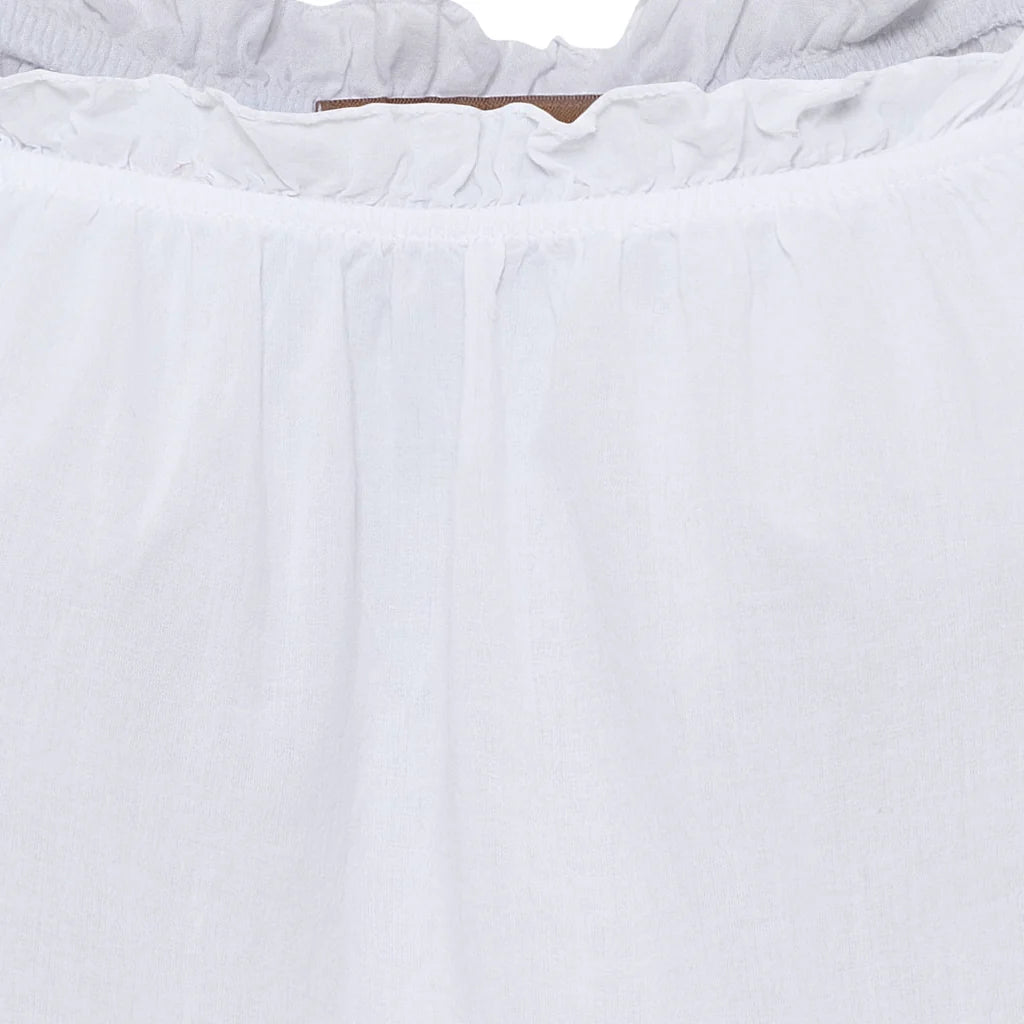 Layered Ruffle Strap Dress – White | Women's Luxury Cotton Dress