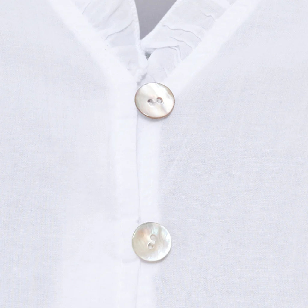 Ruffle Peplum Top – White | Women's Luxury Cotton Top