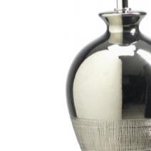 Metallic Ceramic Table Lamp with Inline Switch – Chrome