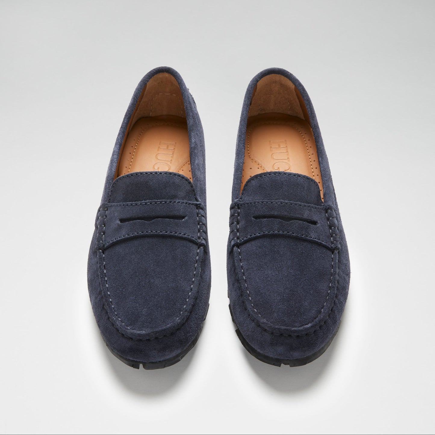 Navy Women’s Tyre Sole Penny Loafers – Eco-Friendly Italian Suede