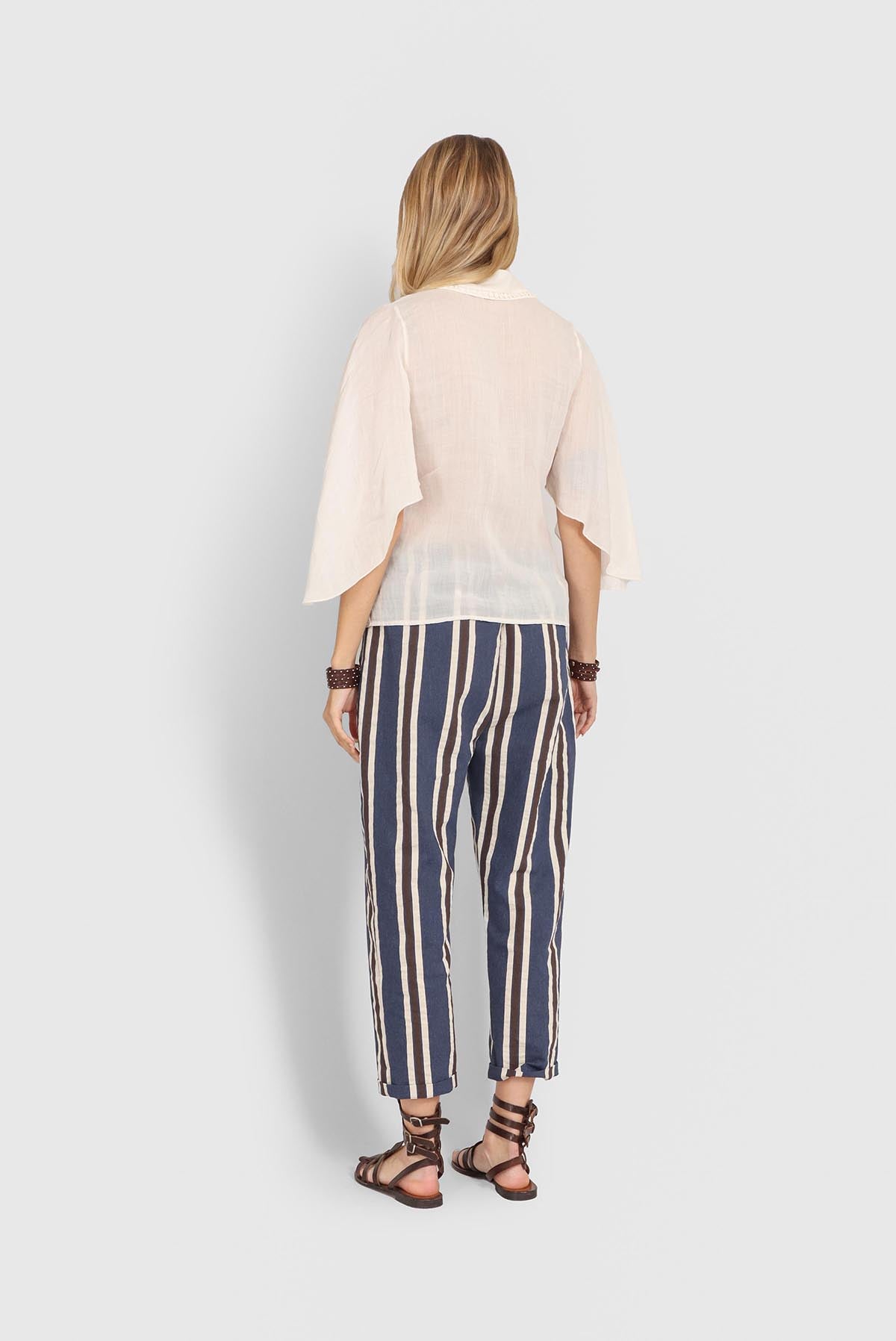 Striped Trousers with Elastic Waistband – Effortless Cool Meets Everyday Comfort