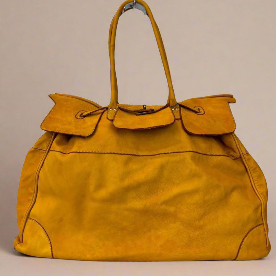 Soft Leather Large Holdall | Sunflower
