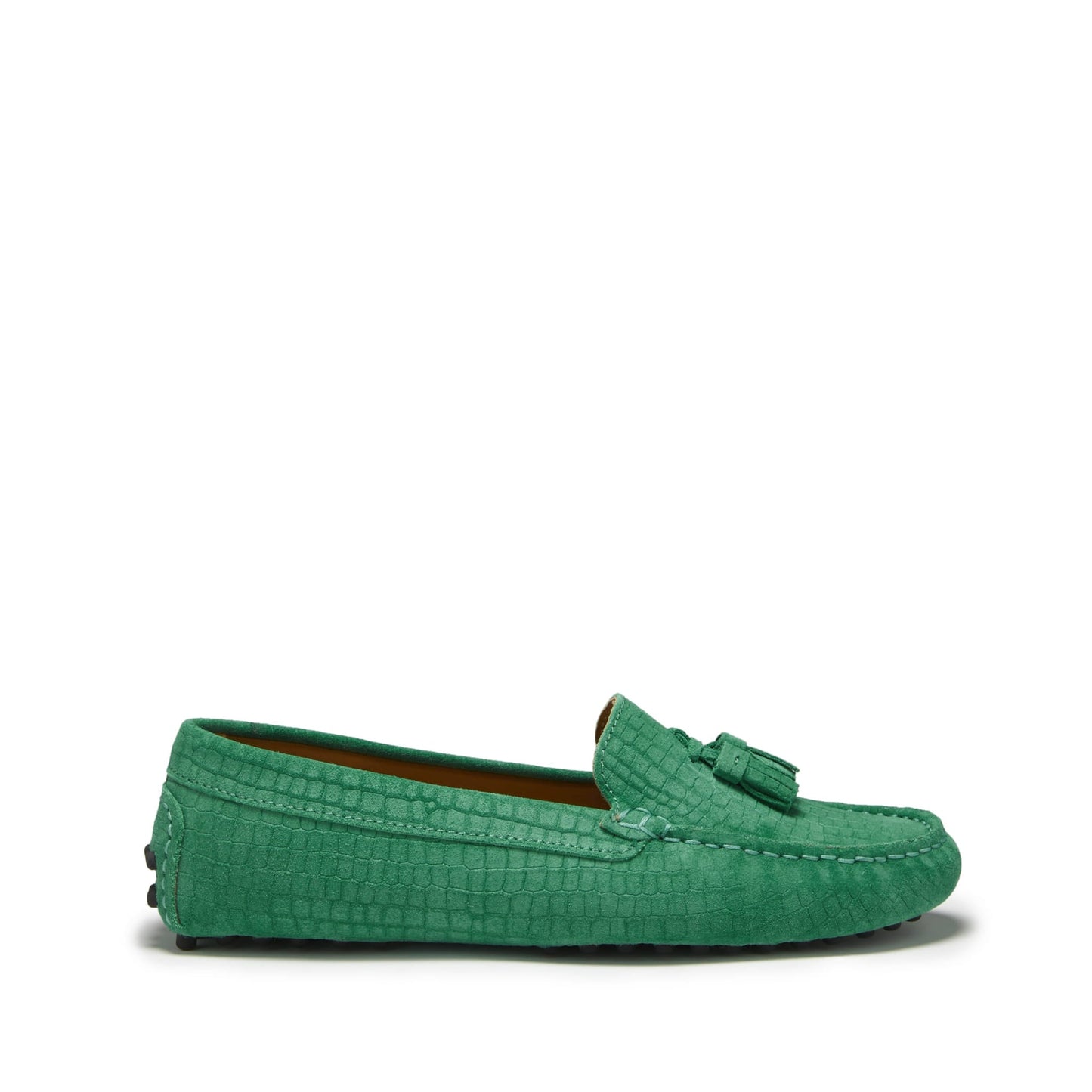 Women’s Emerald Tasselled Loafer Driving Shoes – Suede Moccasins