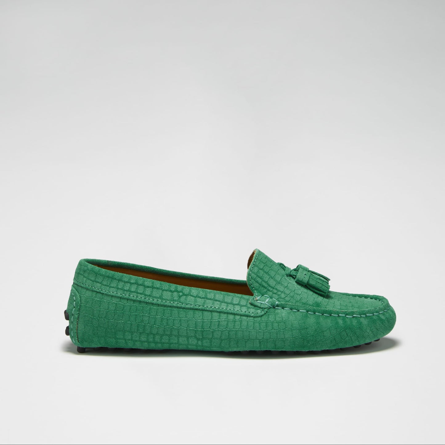 Women’s Emerald Tasselled Loafer Driving Shoes – Suede Moccasins