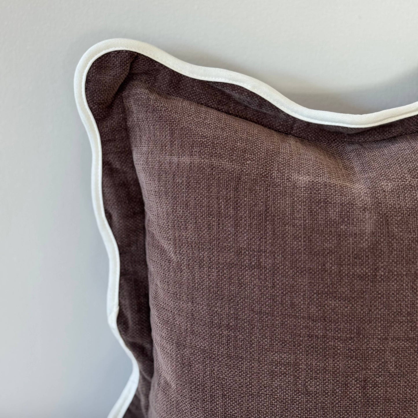 Chocolate Brown Cushion with Feather Fill – Linen Blend 45x45cm