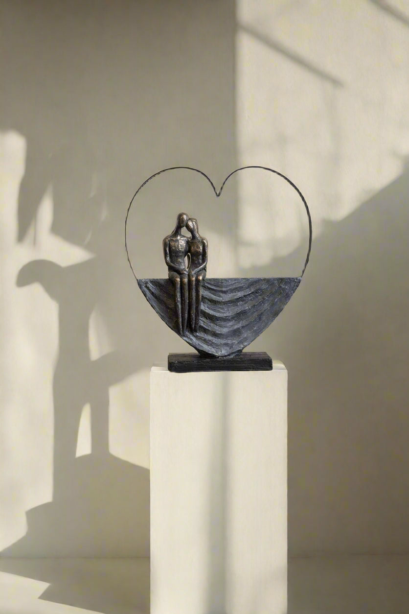Romantic Abstract Embrace Couple Sculpture | Woodcock and Cavendish