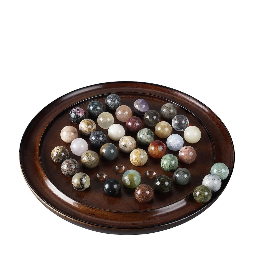 38 Hand-Made Marble Solitaire Set