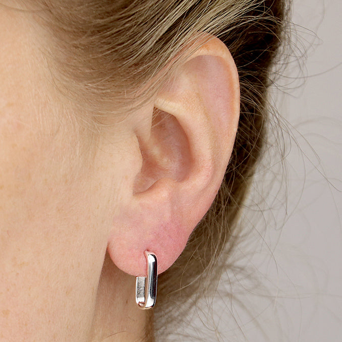 Squared J-Hoop Earring