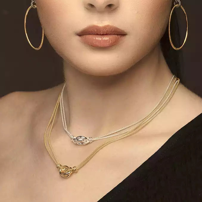 Elegant Sterling Silver Popcorn Necklace